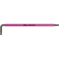 Wera - T30 Torx Key - L-Key Color Coded Cushion Grip Handle, Black Oxide Finish, 195mm OAL - USA Tool & Supply