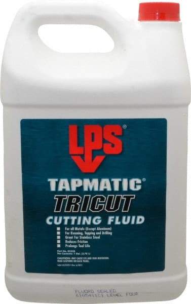 LPS - Tapmatic TriCut, 1 Gal Bottle Cutting & Tapping Fluid - Semisynthetic, For Boring, Broaching, Drawing, Drilling, Engraving, Facing, Milling, Reaming, Sawing, Stamping, Tapping, Threading, Turning - USA Tool & Supply