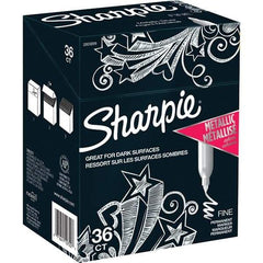 Sharpie - Markers & Paintsticks Type: Permanent Color: Metallic Silver - USA Tool & Supply