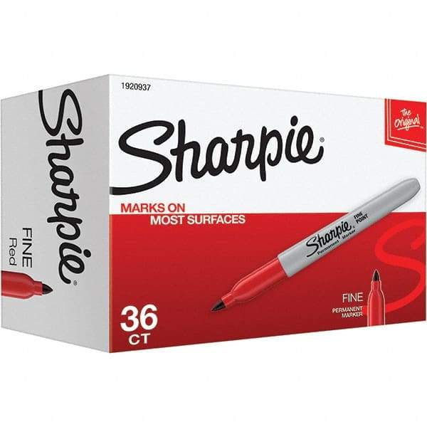 Sharpie - Markers & Paintsticks Type: Permanent Color: Red - USA Tool & Supply