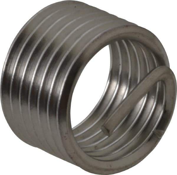 Recoil - 7/16-20 UNF, 0.438" OAL, Free Running Helical Insert - 6-5/8 Free Coils, Tanged, Stainless Steel, Bright Finish, 1D Insert Length - USA Tool & Supply