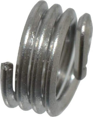 Recoil - #8-32 UNC, 0.164" OAL, Free Running Helical Insert - 3-1/2 Free Coils, Tanged, Stainless Steel, Bright Finish, 1D Insert Length - Exact Industrial Supply