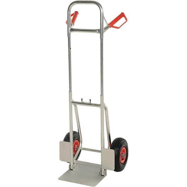Vestil - 250 Lb Capacity 33" OAH Hand Truck - Dual Grip Handle, Aluminum, Urethane Wheels - USA Tool & Supply