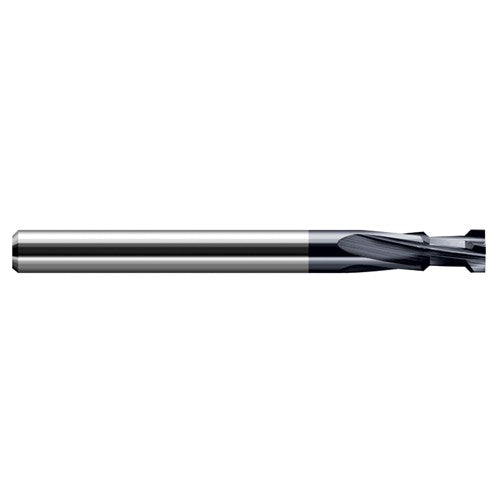 Chamfer Cutters - 0.1350″ Max Opening Width × 0.2500″ (1/4″) Shank Diameter × 90° Included Carbide Plate Chamfer, 4 Flutes, AlTiN Coated - Exact Industrial Supply