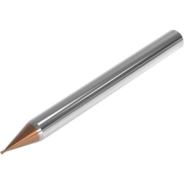 Seco - 0.8mm Diam, 0.8mm LOC, 2 Flute Solid Carbide Ball End Mill - HXT Finish, Single End, 50mm OAL, 6mm Shank Diam, Spiral Flute - USA Tool & Supply