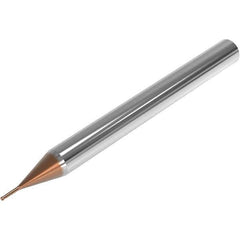 Seco - 2mm Diam, 2mm LOC, 2 Flute Solid Carbide Ball End Mill - HXT Finish, Single End, 50mm OAL, 4mm Shank Diam, Spiral Flute - USA Tool & Supply