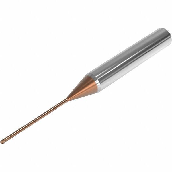 Seco - 1.2mm Diam, 1.2mm LOC, 2 Flute Solid Carbide Ball End Mill - HXT Finish, Single End, 70mm OAL, 6mm Shank Diam, Spiral Flute - USA Tool & Supply
