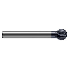 3/4″ Dia. × 1/2″ Shank × 0.645″ DOC × 5″ OAL, Carbide AlTiN, 6 Flute, Ballnose End Mill - Exact Industrial Supply