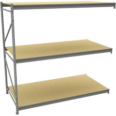 Tennsco - 3 Shelf Add-On Particle Board Open Steel Shelving - 48" Wide x 120" High x 24" Deep, Medium Gray - USA Tool & Supply