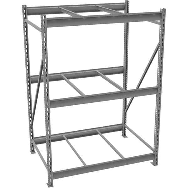 Tennsco - 3 Shelf Starter No Deck Open Steel Shelving - 48" Wide x 72" High x 24" Deep, Medium Gray - USA Tool & Supply