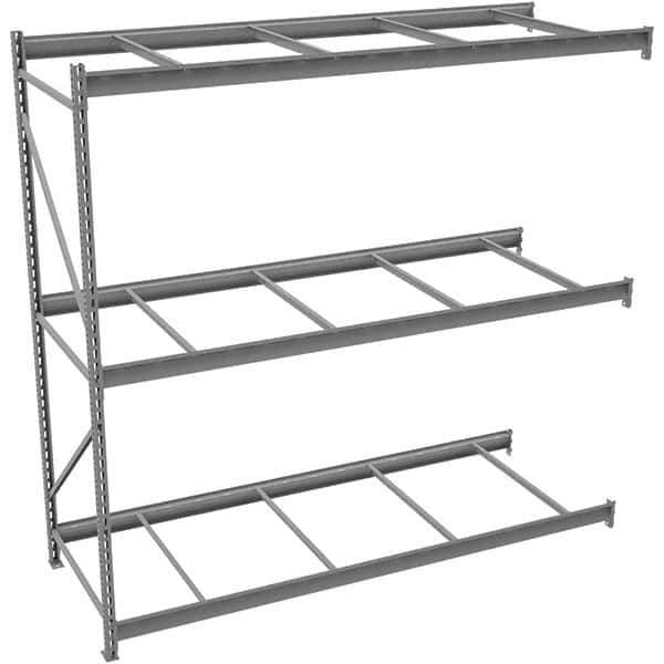 Tennsco - 3 Shelf Add-On No Deck Open Steel Shelving - 48" Wide x 72" High x 24" Deep, Medium Gray - USA Tool & Supply