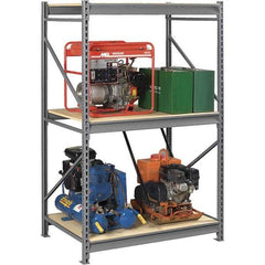 Tennsco - 3 Shelf Starter Particle Board Open Steel Shelving - 48" Wide x 72" High x 24" Deep, Medium Gray - USA Tool & Supply