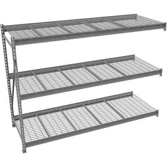 Tennsco - 3 Shelf Add-On Wire Deck Open Steel Shelving - 48" Wide x 72" High x 36" Deep, Medium Gray - USA Tool & Supply