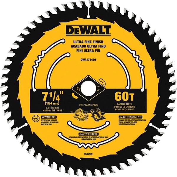 DeWALT - Wet & Dry-Cut Saw Blades   Blade Diameter (Inch): 7-1/4    Blade Material: Tungsten Carbide-Tipped - USA Tool & Supply