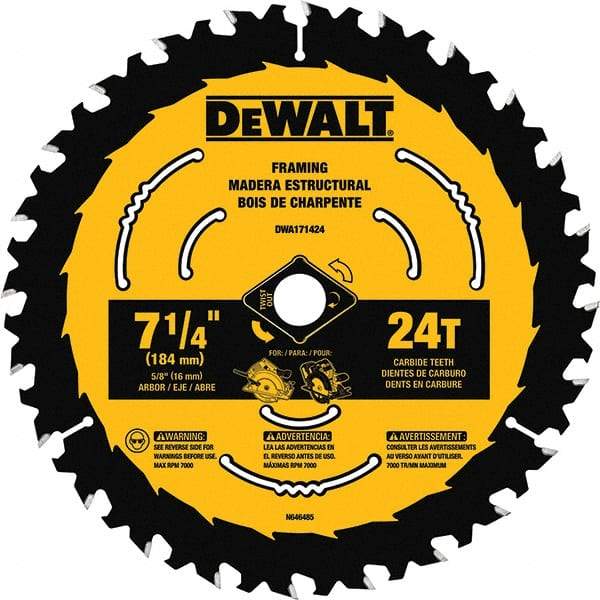 DeWALT - Wet & Dry-Cut Saw Blades   Blade Diameter (Inch): 7-1/4    Blade Material: Tungsten Carbide-Tipped - USA Tool & Supply