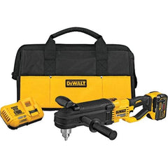 DeWALT - 60 Volt 1/2" Chuck Inline Handle Cordless Drill - 1320 RPM, Keyed Chuck, Reversible, 1 Lithium-Ion Battery Included - USA Tool & Supply