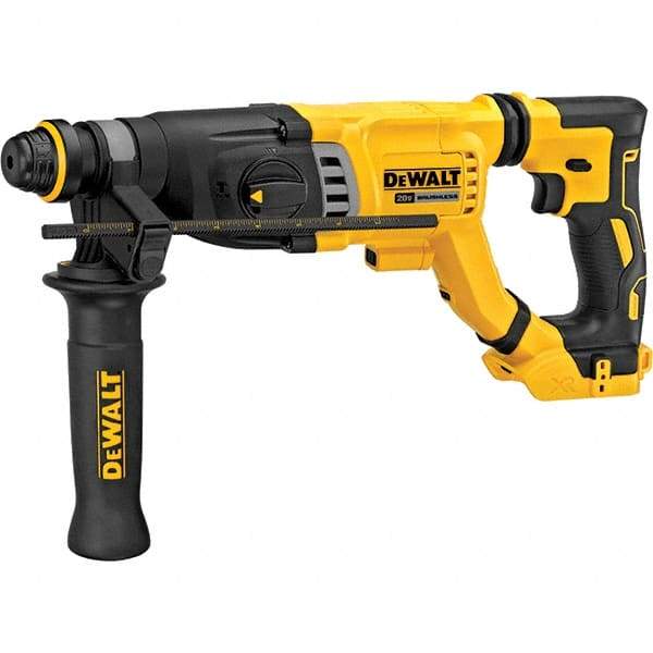 DeWALT - 20 Volt 1-1/8" SDS Plus Chuck Cordless Rotary Hammer - 4300 BPM, 1165 RPM, Reversible - USA Tool & Supply