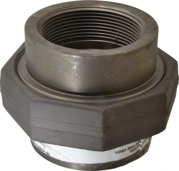 Made in USA - Size 3", Class 3,000, Forged Carbon Steel Black Pipe Union - 3,000 psi, Threaded End Connection - USA Tool & Supply