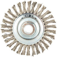 Norton - 4" OD, 5/8-11 Arbor Hole, Stringer Bead Stainless Steel Wheel Brush - USA Tool & Supply