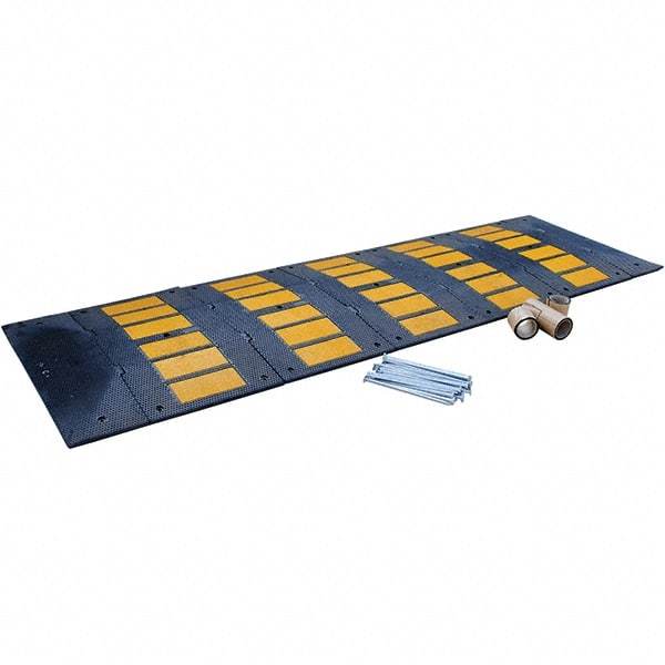 Vestil - 120" Long x 35-1/4" Wide x 4-3/4" High, Rubber Speed Hump - Black - USA Tool & Supply