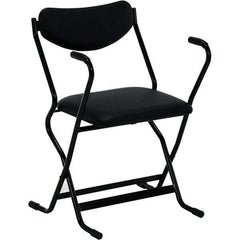 Vestil - 20-1/2" Wide x 28" High, Vinyl Folding Chair - Black - USA Tool & Supply