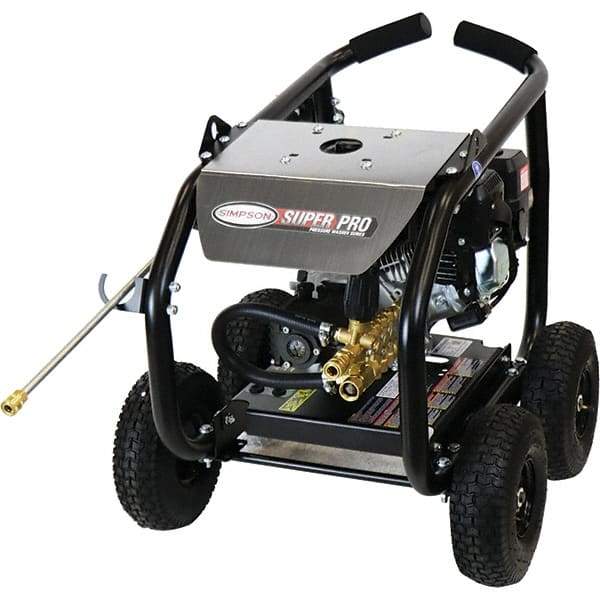 Simpson - Gas, 5.8 hp, 3,600 psi, 2.5 GPM, Cold Water Pressure Washer - AAA Triplex, 25' x 5/16" Hose - USA Tool & Supply