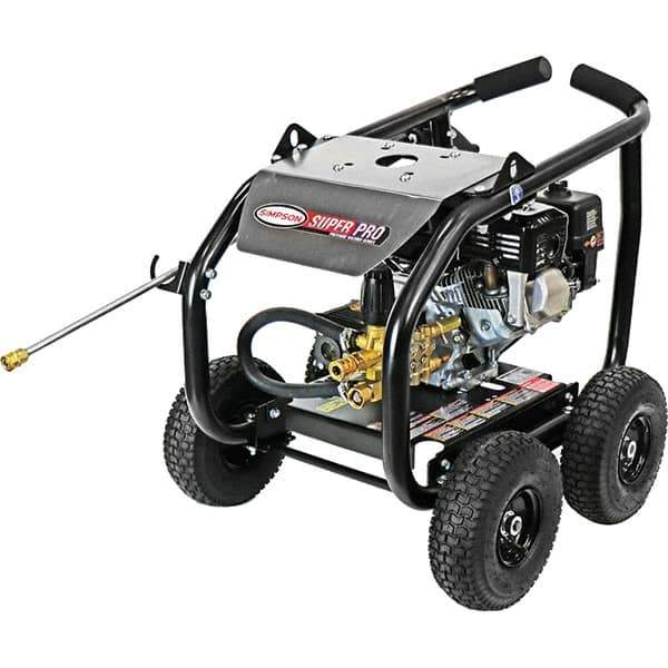 Simpson - Gas, 5.5 hp, 3,600 psi, 2.5 GPM, Cold Water Pressure Washer - AAA Triplex, 25' x 5/16" Hose - USA Tool & Supply