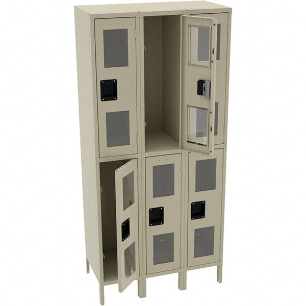Tennsco - 6 Door, Double Tier, Welded Locker - USA Tool & Supply