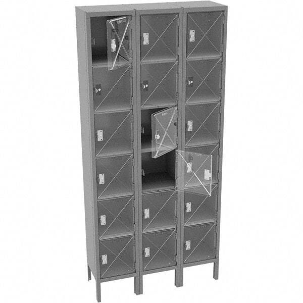 Tennsco - 18 Door, 6 Tier, Welded Locker - USA Tool & Supply