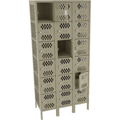 Tennsco - 18 Door, 6 Tier, Welded Locker - USA Tool & Supply