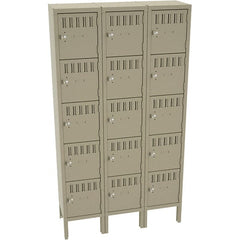 Tennsco - 15 Door, 5 Tier, Welded Locker - USA Tool & Supply