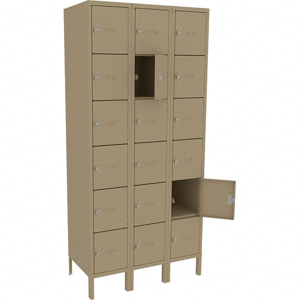 Tennsco - 18 Door, 18 Vertical Tier, Welded Locker - USA Tool & Supply
