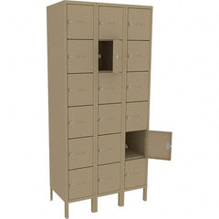 Tennsco - 18 Door, 18 Vertical Tier, Welded Locker - USA Tool & Supply