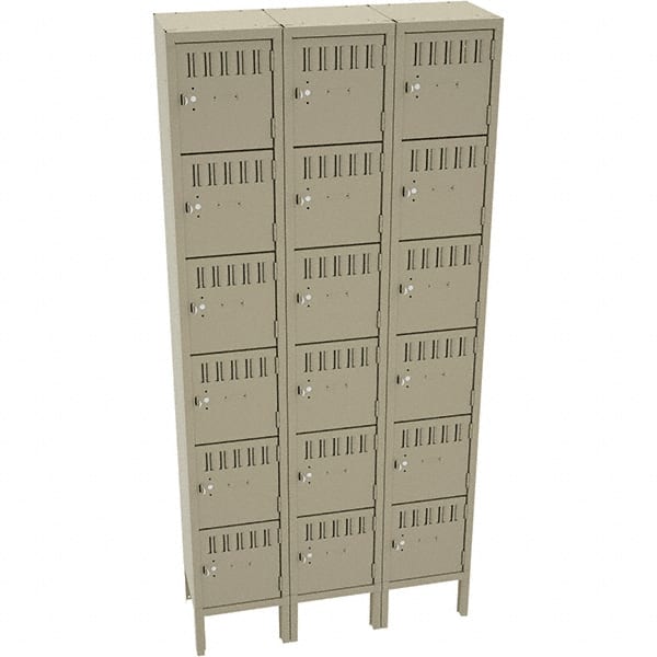 Tennsco - 18 Door, 6 Tier, Welded Locker - USA Tool & Supply