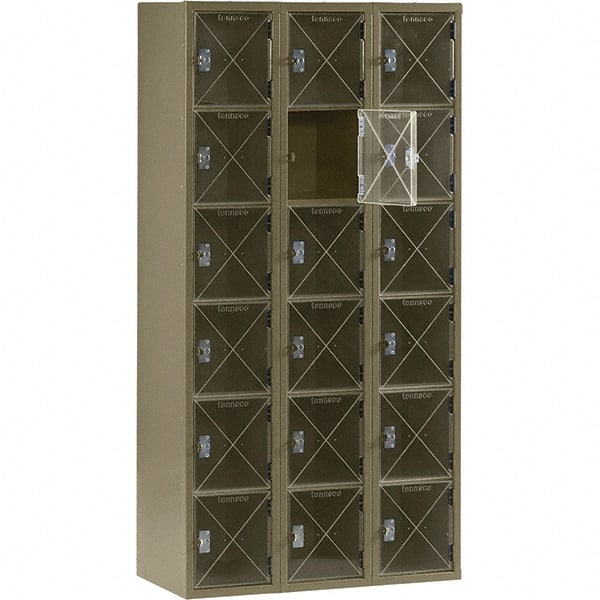 Tennsco - 18 Door, 6 Tier, Welded Locker - USA Tool & Supply