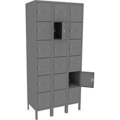 Tennsco - 18 Door, 18 Vertical Tier, Welded Locker - USA Tool & Supply