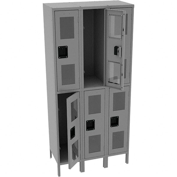 Tennsco - 6 Door, Double Tier, Welded Locker - USA Tool & Supply