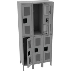 Tennsco - 6 Door, Double Tier, Welded Locker - USA Tool & Supply