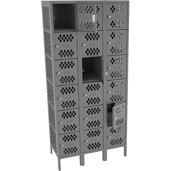 Tennsco - 18 Door, 6 Tier, Welded Locker - USA Tool & Supply
