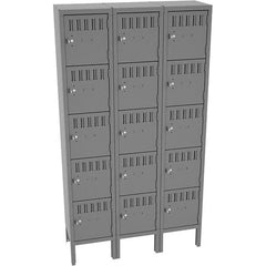 Tennsco - 15 Door, 5 Tier, Welded Locker - USA Tool & Supply