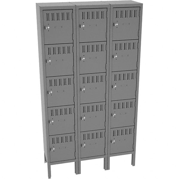 Tennsco - 15 Door, 5 Tier, Welded Locker - USA Tool & Supply