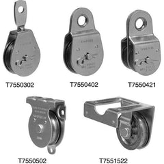 Campbell - Blocks & Pulleys Type: Steel Pulley Rope Type: Fibrous - USA Tool & Supply