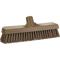 Vikan - 1.7" Bristle Length, Polyester Scrub Brush - 11-1/4" Long x 3" Wide Head, 11-1/4" OAL, Brown, Polypropylene Block - USA Tool & Supply