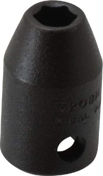 Proto - 3/8" Drive 1/4" Standard Impact Socket - 6 Points, 1-3/32" OAL - USA Tool & Supply