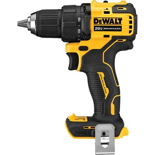 DeWALT - 20 Volt 1/2" Chuck Mid-Handle Cordless Drill - 0-1650 RPM, Keyless Chuck, Reversible, Lithium-Ion Batteries Not Included - USA Tool & Supply