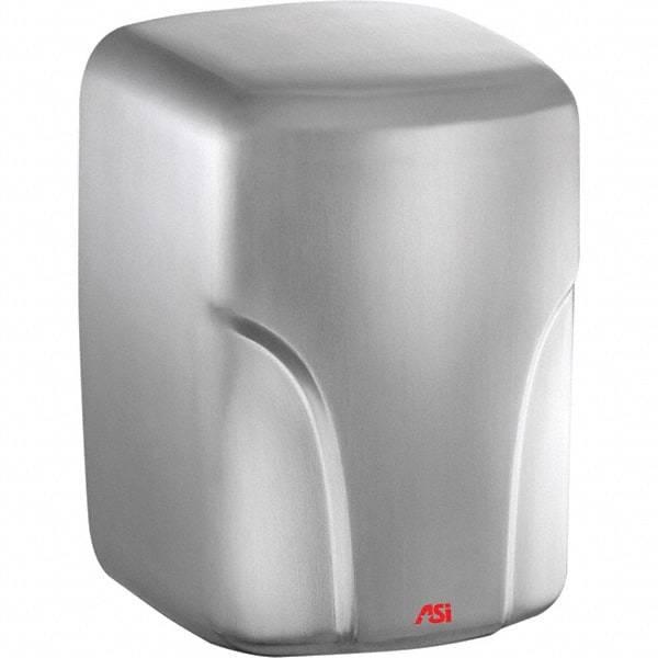 ASI-American Specialties, Inc. - 1600 Watt Satin Stainless Steel Finish Electric Hand Dryer - 220-240 Volts, 7.3 Amps, 8-1/16" Wide x 11-19/64" High x 7-5/64" Deep - USA Tool & Supply