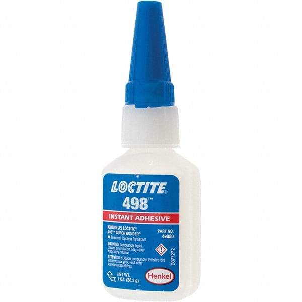 Loctite - 1 oz Bottle Clear Instant Adhesive - 498 SUPERBONDER 1OZ LOCTITE SPDBNDER ADHS - USA Tool & Supply