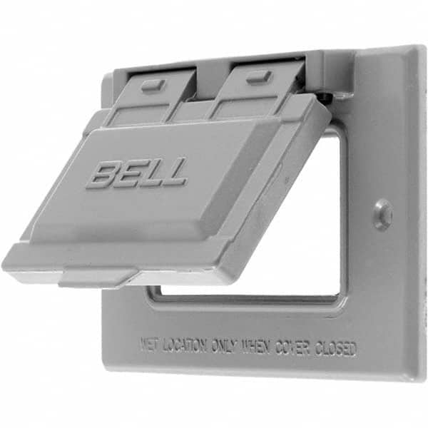 Hubbell Wiring Device-Kellems - Weatherproof Box Covers Cover Shape: Rectangle Number of Holes in Outlet: 1 - USA Tool & Supply