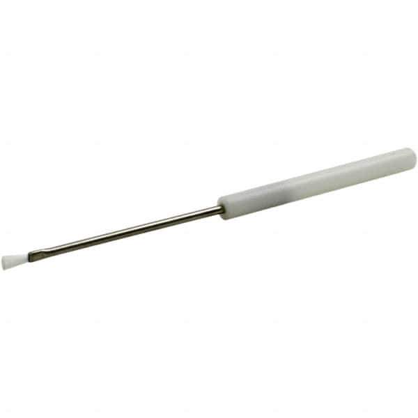 Brush Research Mfg. - 1" Angle/Flat Nylon Electronic Applicator Brush - 1/32" Bristle Length, 6-1/4" Plastic Dowel Handle - USA Tool & Supply