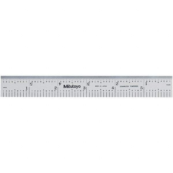 Mitutoyo - Steel Rules Length (Inch): 6 Length (mm): 150.00 - USA Tool & Supply